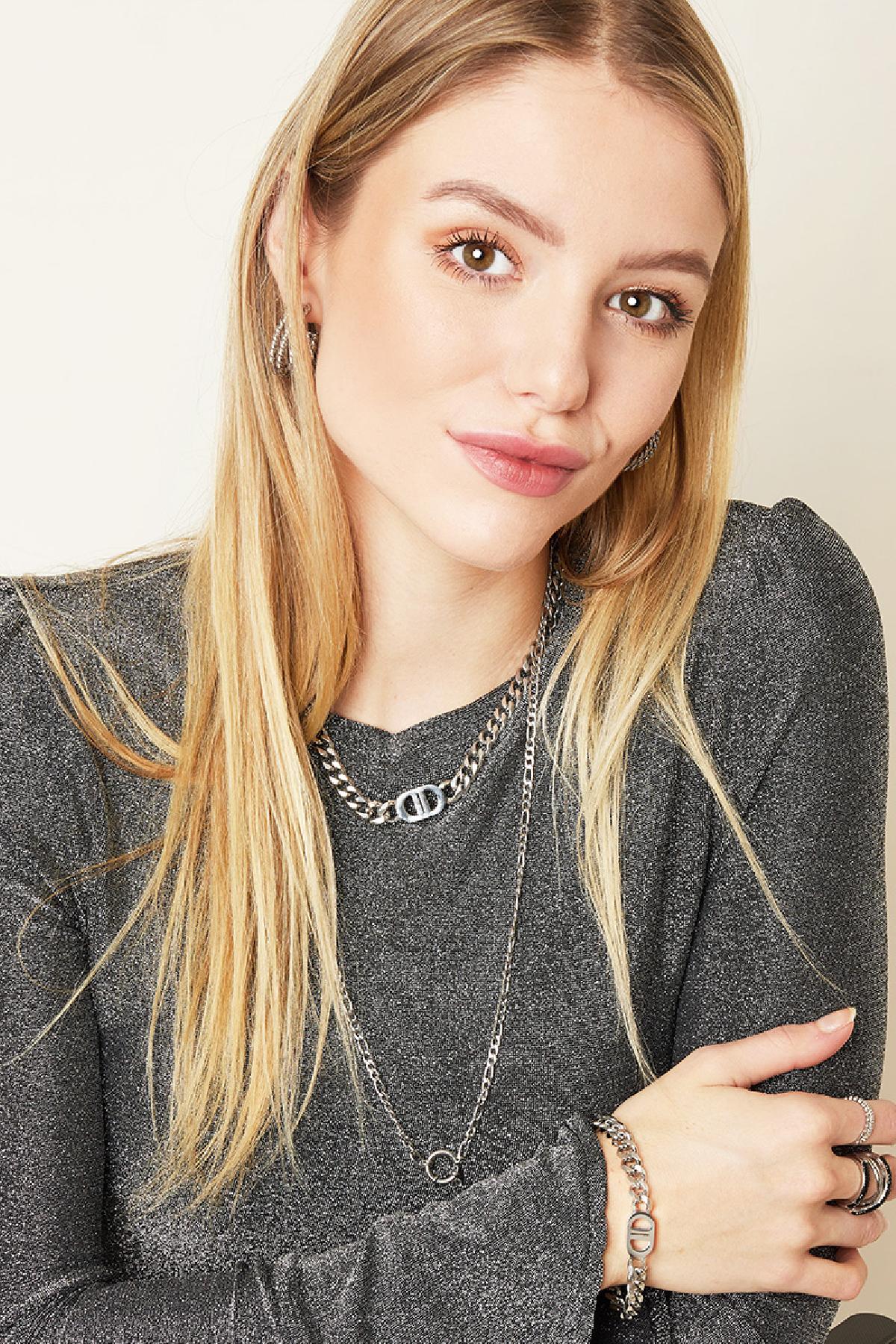 Yehwang Necklace The Good Life Silver Stainless Steel Silver Wholesale